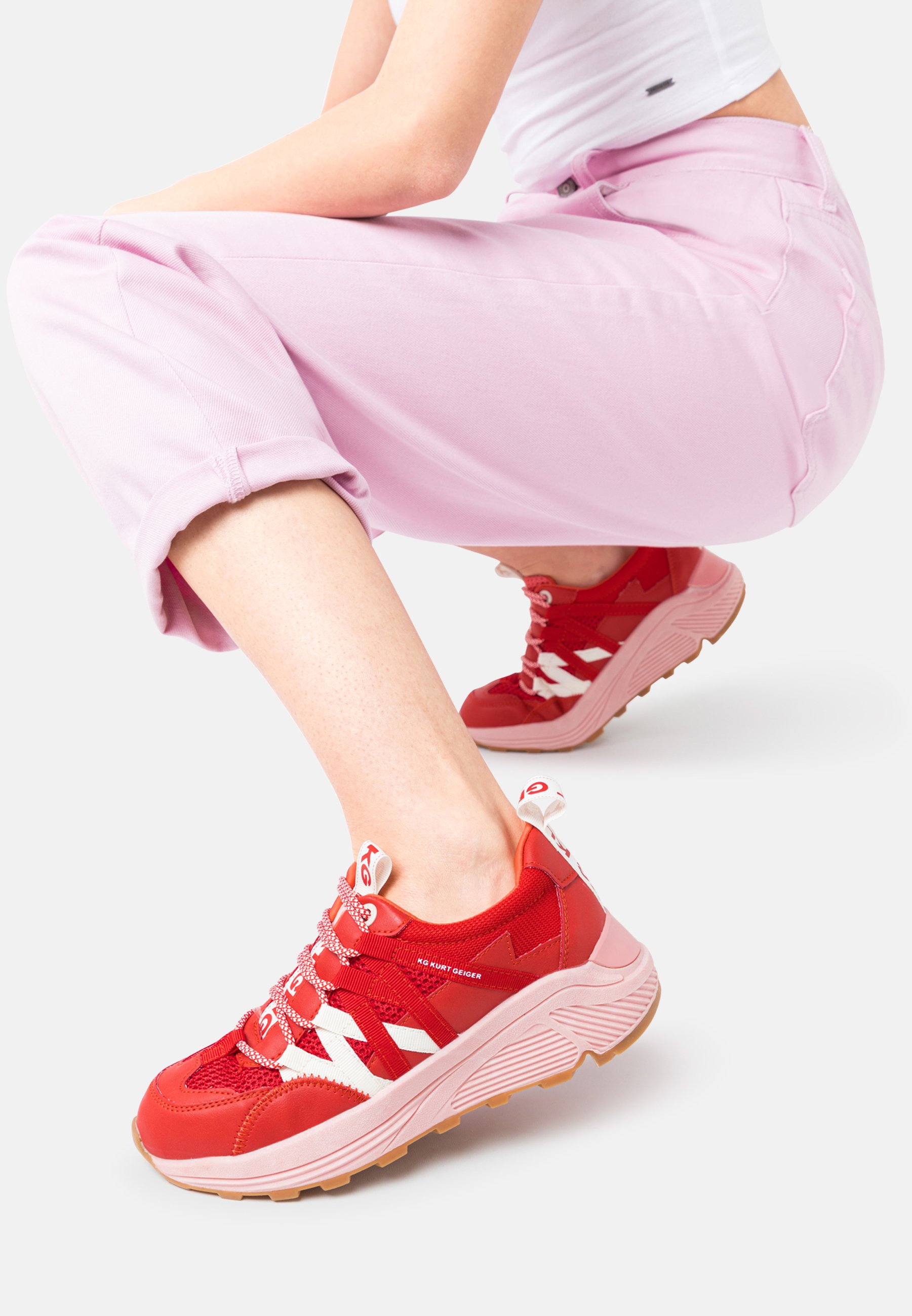 kurt geiger red trainers