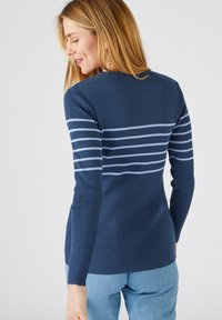 Damart COL ROND  - Jersey de punto - bleu rayé
