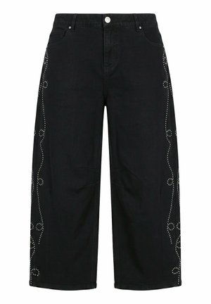 Studio Untold, BARRELJEANS, BALLON LEGS, ZIERNIETEN-MUSTER - Wide leg - black