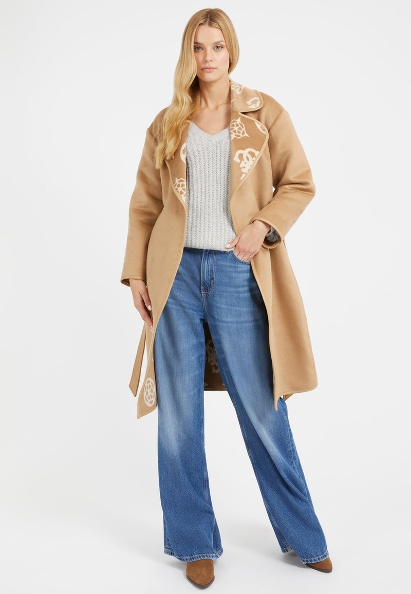 Guess LUDOVICA LOGO WRAP COAT - Klassischer Mantel - beige  