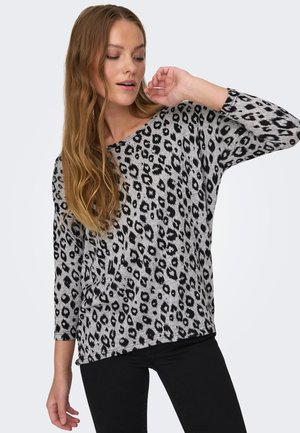 ONLY ONLELCOS 4/5 AOP TOP JRS NOOS - T-shirt à manches longues - light grey melange