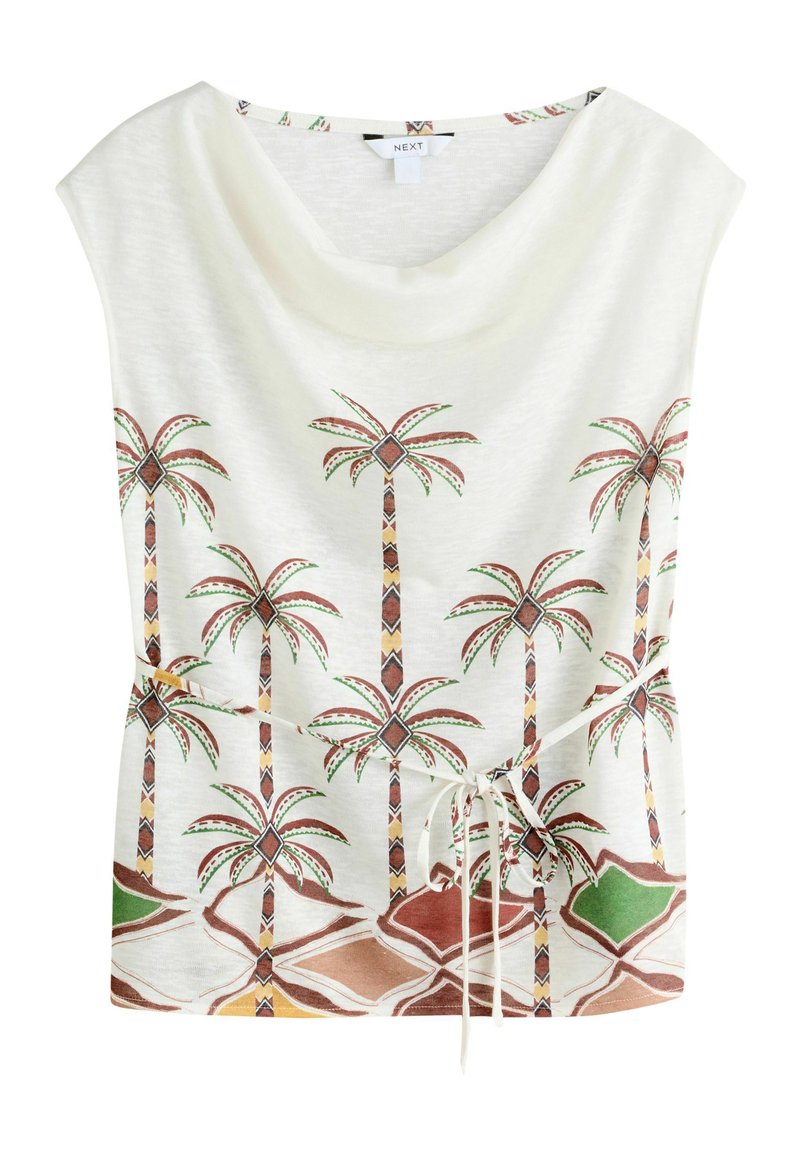 Next REGULAR FIT - TIE FRONT SHORT SLEEVE V-NECK TOP . - T-Shirt print ...