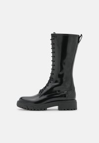 HUGO Stivali con i lacci - black