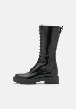 Stivali con i lacci - black