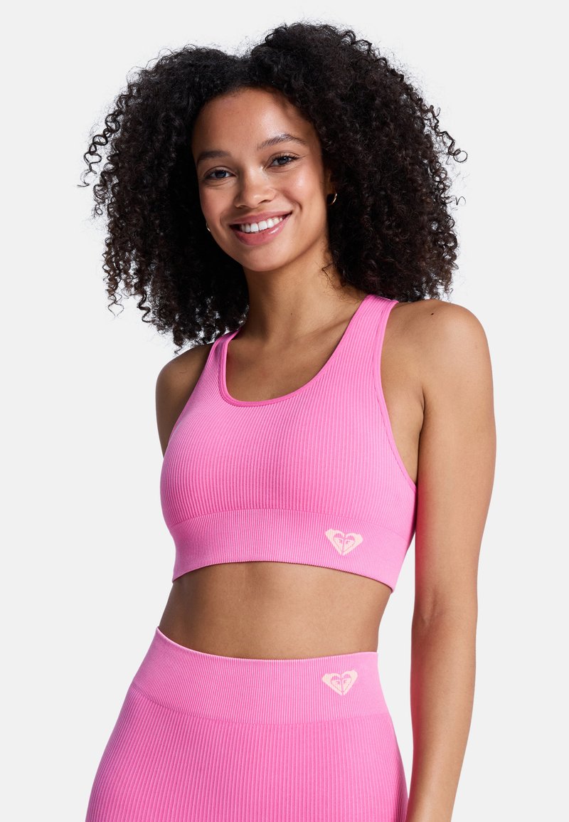 Roxy CHILLOUT SEAMLESS WASHED - Medium support sports bra - mlw/pink ...