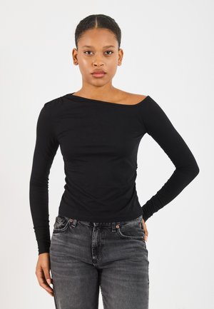 OFF SHOULDER RUCHED SIDE - Langarmshirt - black