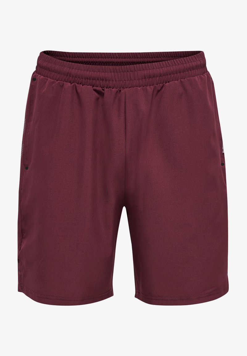 Vinsorte træningsshorts lavet af glat stof. Har en elastisk talje, sidelommer og subtile sidelagsdesigns.