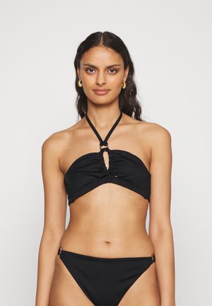 Hunkemöller NERO RIB UP CROP - Πάνω μέρος μπικίνι - black