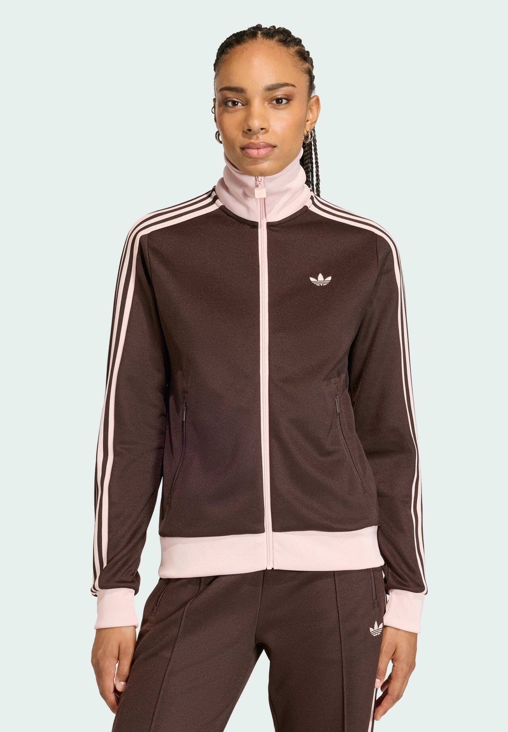 adidas ピンクブラウン ジップアップジャケット adidas Originals CLASSIC TT - Zip-up sweatshirt - aurora coffee