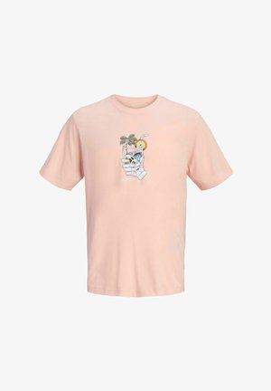 Jack & Jones, JORCASSIS SKULL TEE SS CREW NECK PLS - Nyomott mintás póló - peach melba