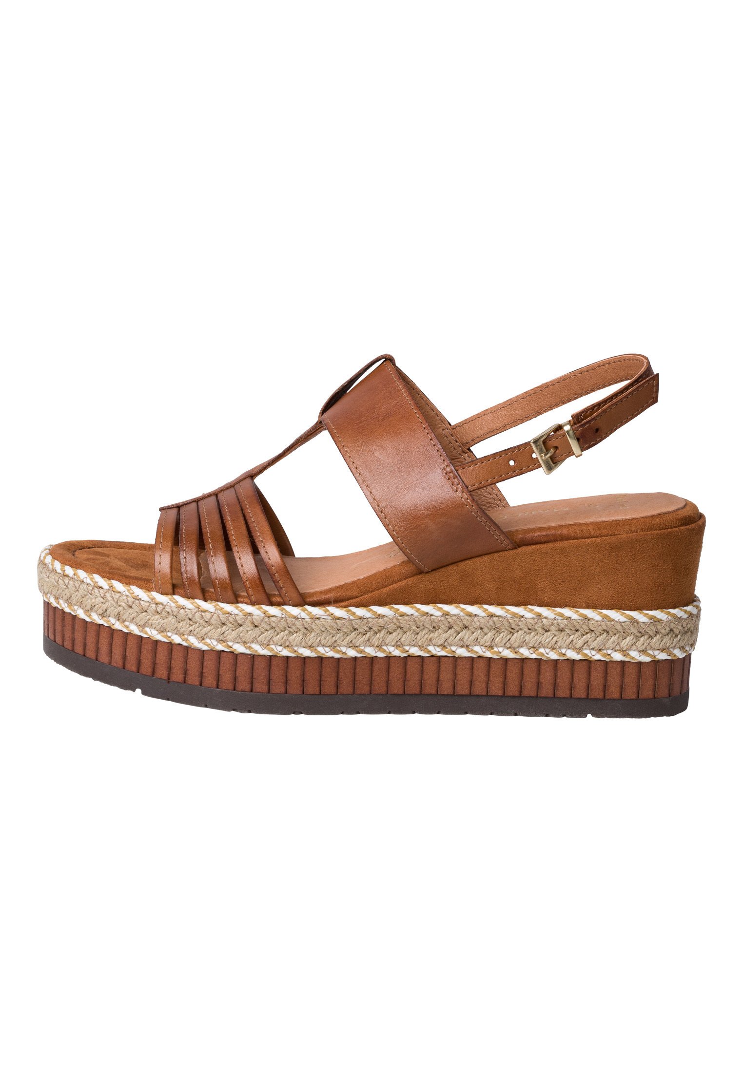 Marco Tozzi Sandalen met plateauzool - cognac antic/bruin - Zalando.be