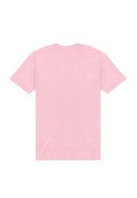 Koszulka z krótkim rękawem z miękkiej różowej bawełny. Klasyczny fason z okrągłym dekoltem, gładka tekstura i starannie wykończone brzegi. Bez grafik ani wzorów.