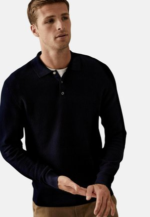 COTTON RICH TEXTURED - Polo - dark navy
