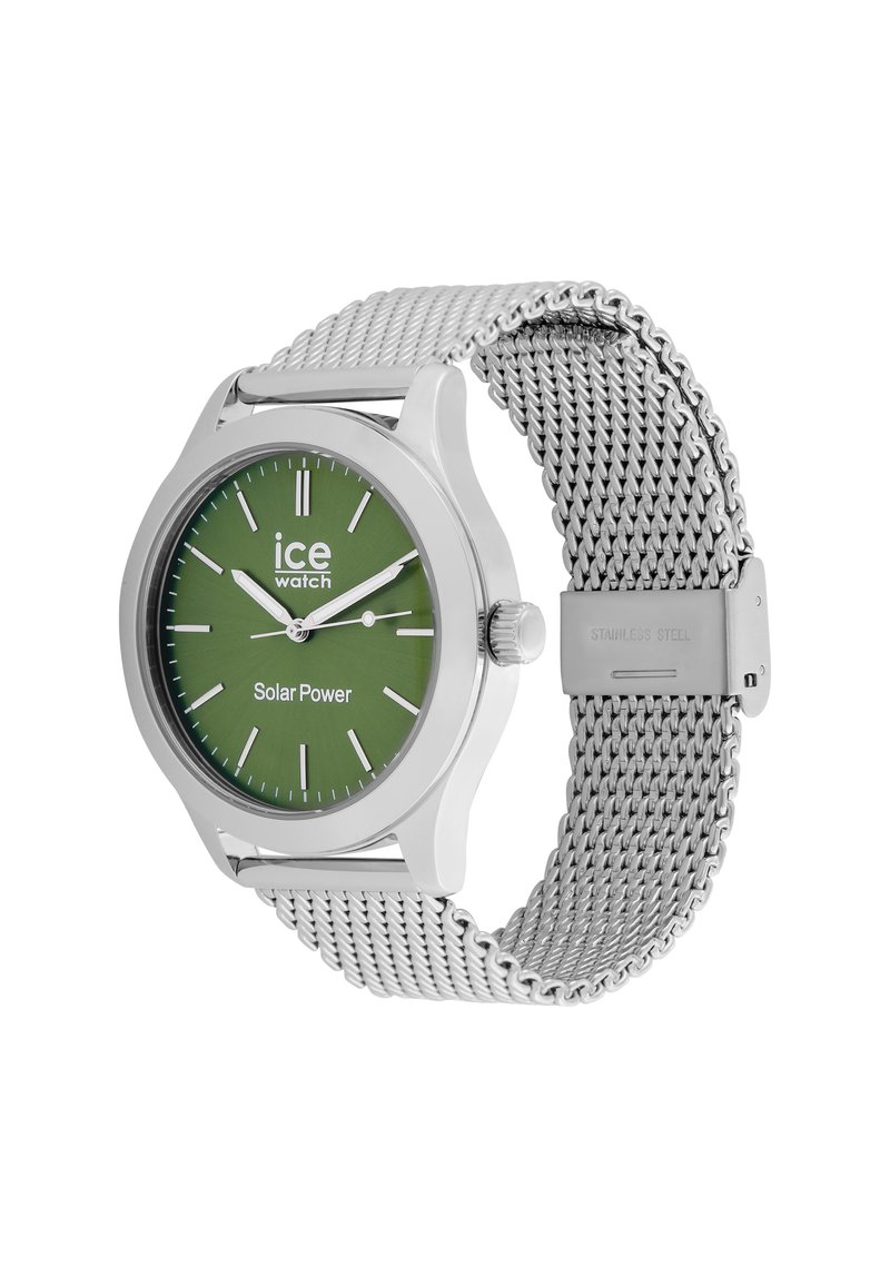 Ice-Watch SOLAR Uhr silver green milanese m/grün