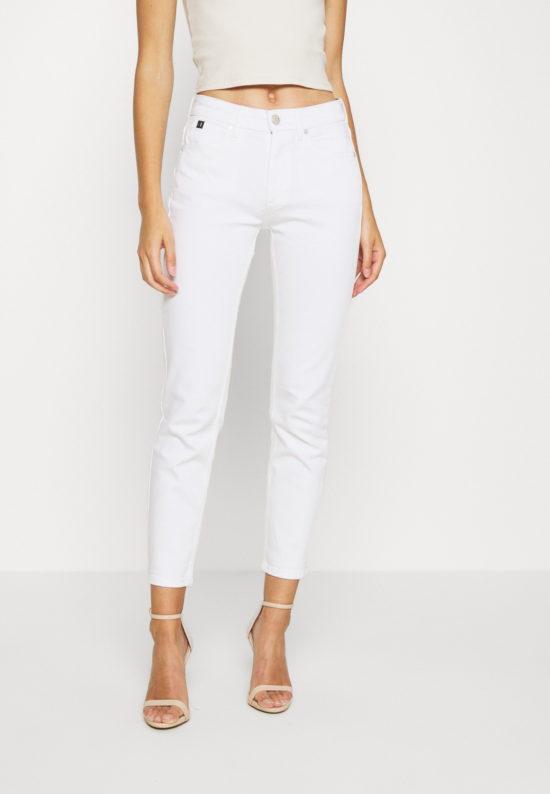 Calvin Klein MID RISE SLIM ANKLE - Slim fit jeans - white/wit - Zalando.nl