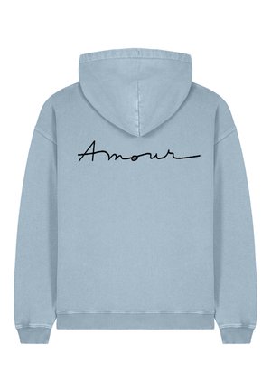AMOUR EMBROIDERY UNISEX VINTAGE - Sweat à capuche - light blue