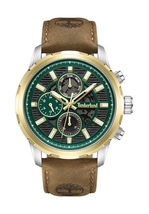 Rannekello ajanottotoiminnolla - green brown