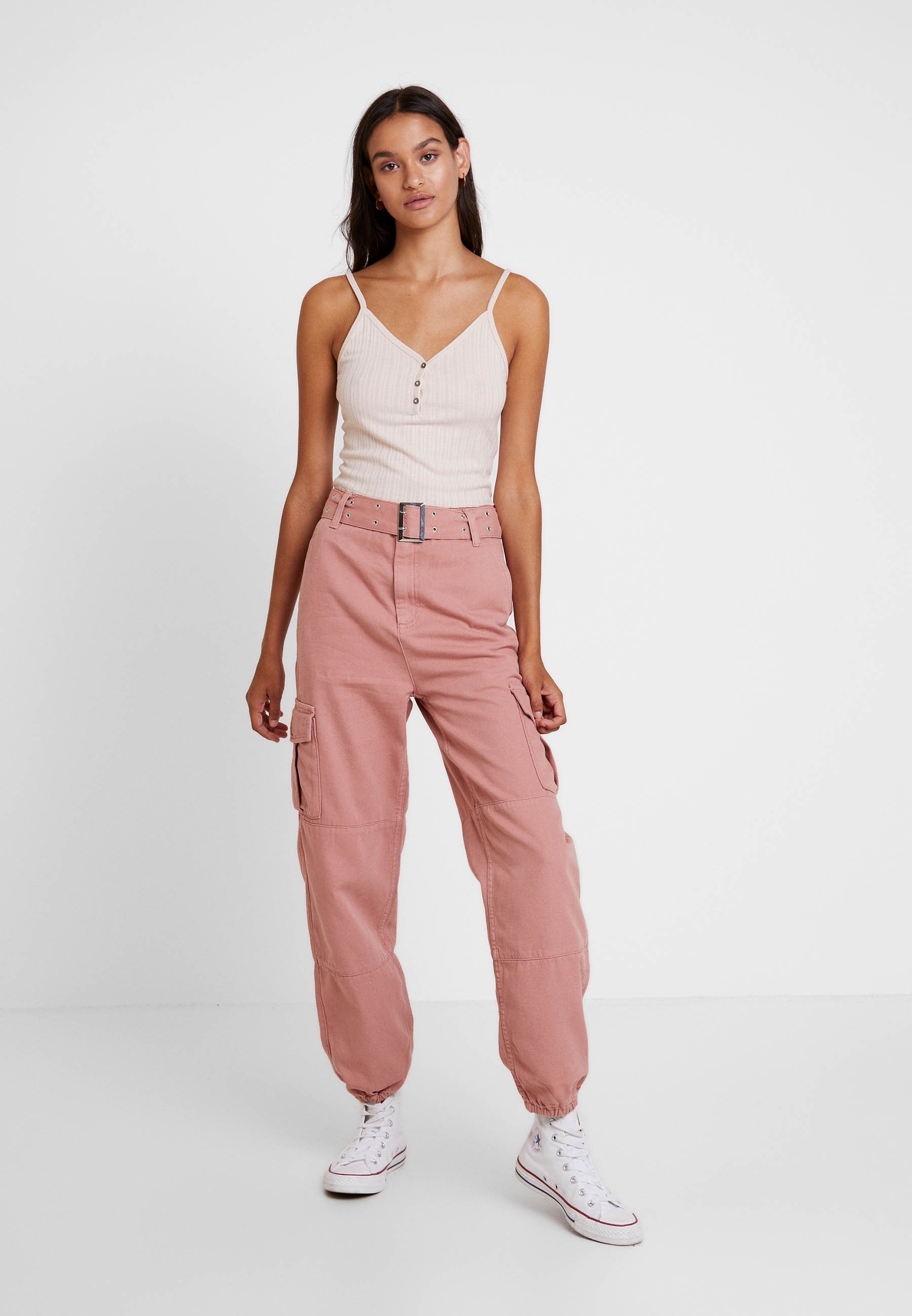 pink utility pants
