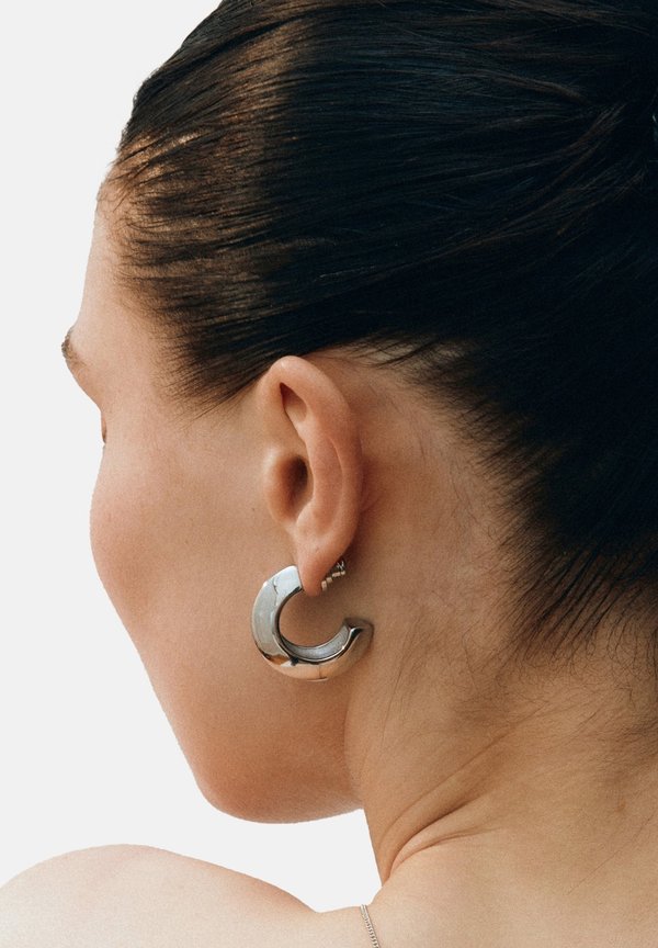 BEAD CREOLES HOOPS LARGE - Ohrringe - steel