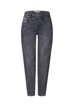 Street One, HIGH WAIST BARREL LEG JEANS IM LOOSE FIT - Wide Leg - steel grey wash
