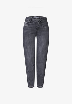 Street One, HIGH WAIST BARREL LEG JEANS IM LOOSE FIT - Wide Leg - steel grey wash