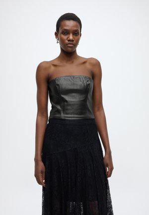 KELSA VEGAN LEATHER TOP - Débardeur - black