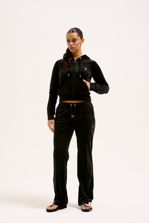 CLASSIC VELOUR HOODIE WITH LOGO  - Zip-up sweatshirt - black