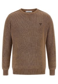 Guess MIT FRONTLOGO - Fleecepullover - Weiß