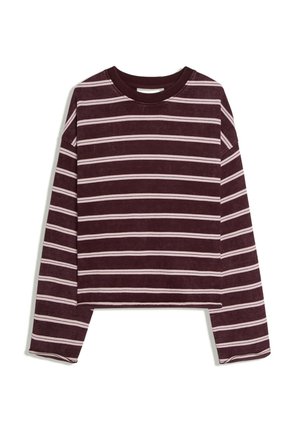 Bershka, STRIPED CREW NECK SWEATER-PULLOVER - Pullover - dark red