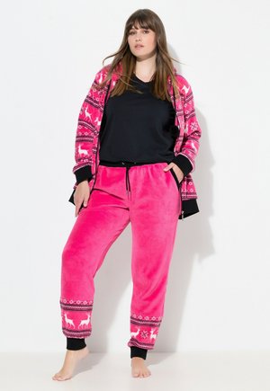 NORDIC STRIPE PRINT ELASTIC WAIST PLUSH  - Pantalón de pijama - pink