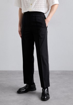Neil Barrett LOUIS WAISTBAND SIDE PIPING TROUSERS - Housut - black/white