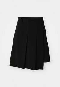 PLEATED MIDI SKIRT - Jupe portefeuille - black