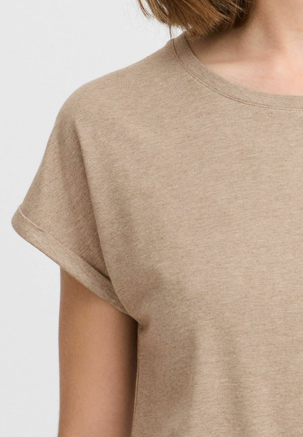 BYPamila - Basic T-shirt - roasted cashew melange4