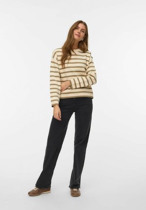 VMSABA O-NECK BUTTON  - Trui - birch