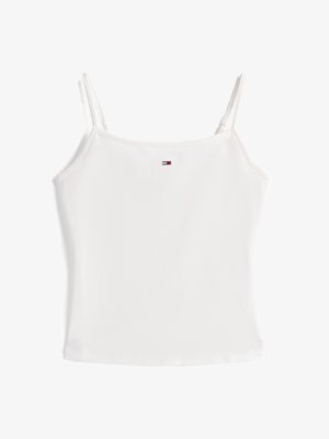 Tommy Jeans, FLAG EMBROIDERY SLIM SPAGHETTI STRAP TOP - Top - ecru