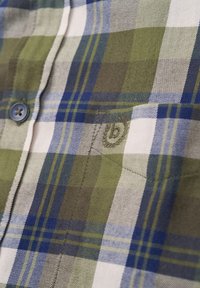 Karierter Hemd aus Baumwolle in Grün, Blau und Beige mit Knopfverschluss und gesticktem Logodetail. Weiche Textur mit Karomuster.