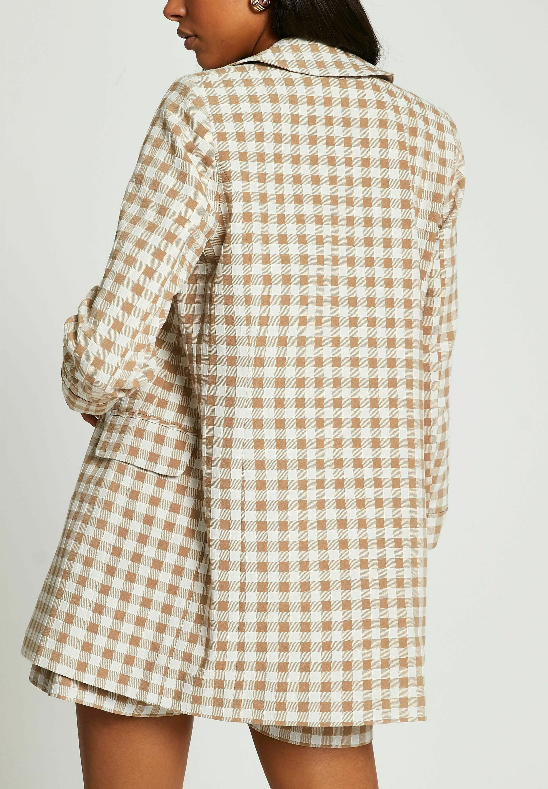 river island check coat