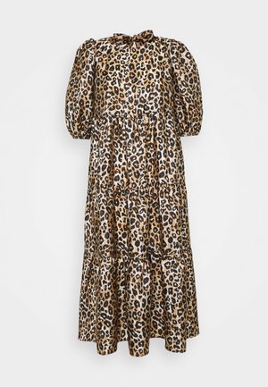DRESS - Day dress - brown/black
