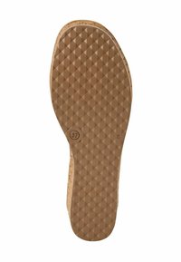Kurk schoenen zool, bruin met een ruitpatroon, ronde teen. Maat 37 indruk op de zool, gestructureerd oppervlak voor grip.