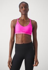 Under Armour CROSSBACK LOW - Lengvai krūtinę prilaikanti sportinė liemenėlė - rebel pink/white