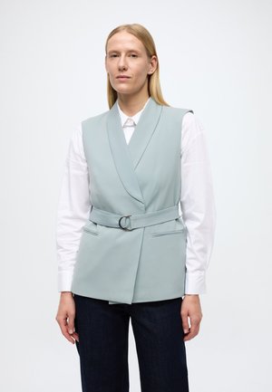 SHAWL COLLAR SLEEVELESS BLAZER - Blazer - sage