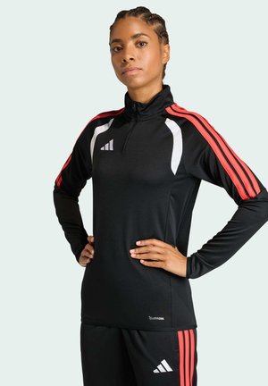 TIRO26 LEAGUE - Long sleeved top - black semi lucid/red