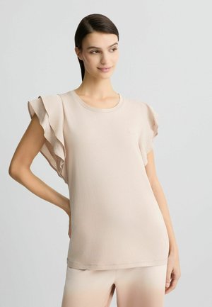LIU JO WITH RUCHES - Pamata T-krekls - beige