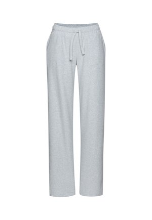 Hellgraue, lockere Sweatpants aus weichem Stoff, mit einem elastischen Bund und Kordelzug sowie seitlichen Taschen.
