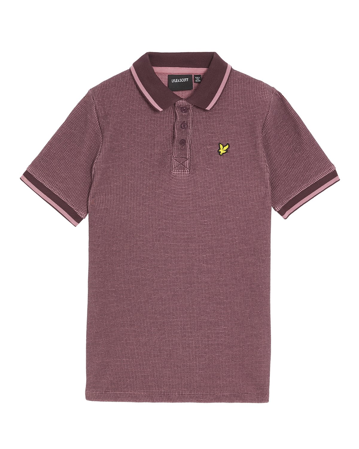 Lyle Scott TWO TONE WAFFLE Polo shirt dusky maroon/brown