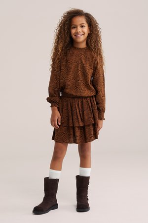 WE Fashion, A-snit nederdel - brown