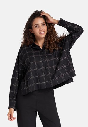 LANGARM - Button-down blouse - schwarz