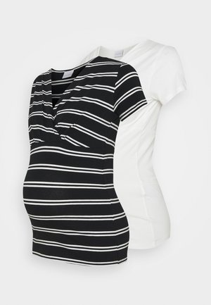 NURSING 2 PACK - Camiseta estampada - snow white/black