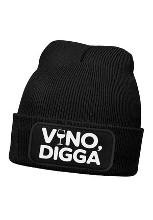 MIT SPRUCH AUFDRUCK LUSTIG VINO DIGGA - Beanie - schwarz