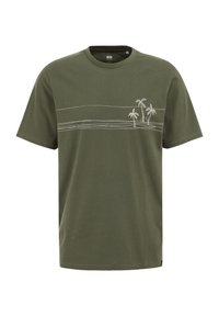Triko s potiskem - army green